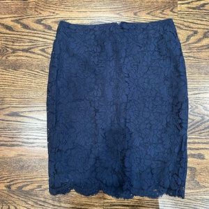 Navy Blue Lace midi pencil skirt